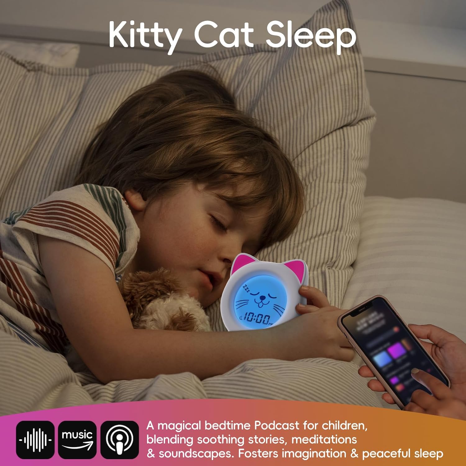 BH Sleep Trainer Clock for Toddler - Kitty Cat Alarm Clock