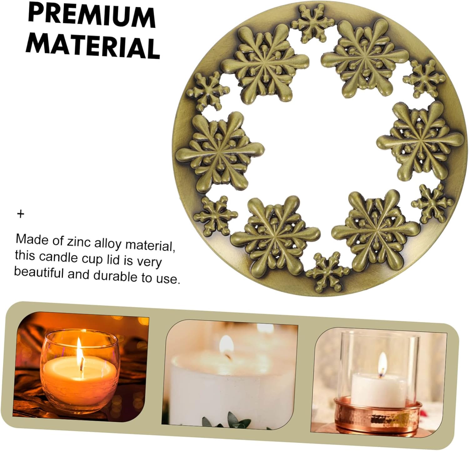 LIFKOME Christmas Candle Jar Cover with Snowflake Design