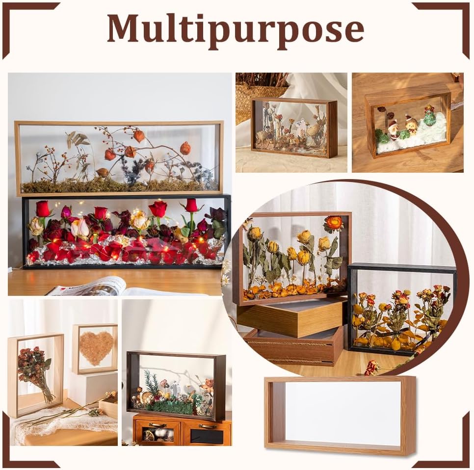OLYCRAFT 5x24x102 Inch Rectangle Shadow Box Frame with Double Sided Clear Acrylic Window