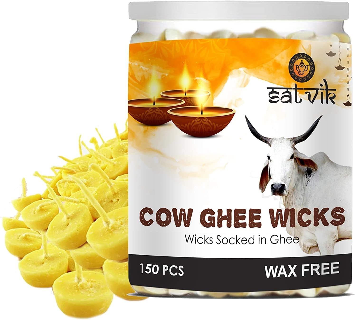 Craftsman Satvik 150 Pc Pure Cow Ghee Wicks for Puja