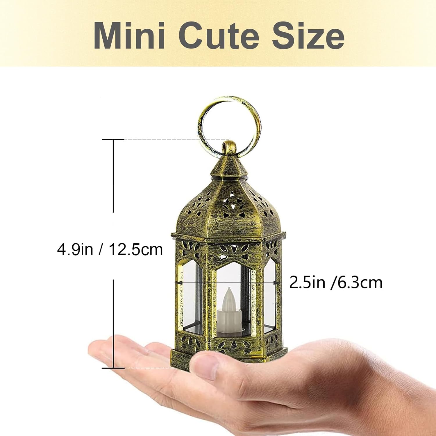 Mini Lantern with Flickering LED Candles Set of 10