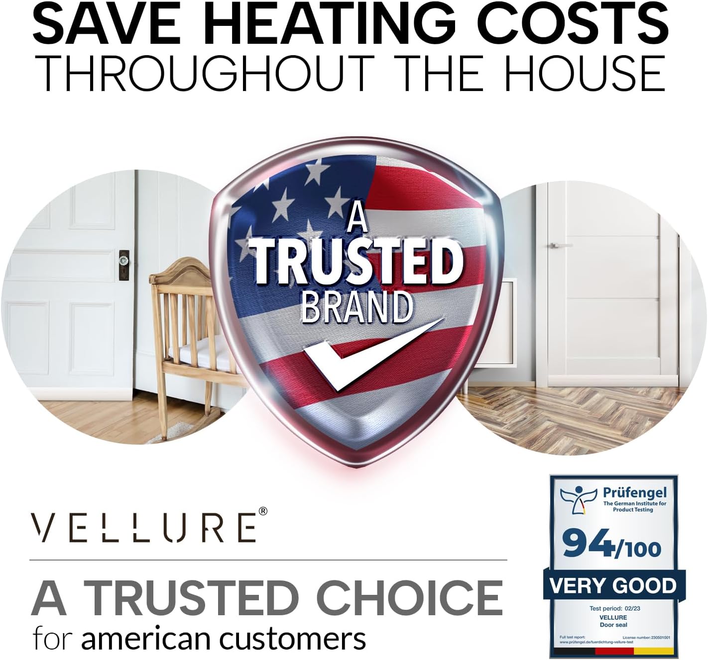 Vellure Door Draft Stopper - Energy Efficient Weather Stripping Seal