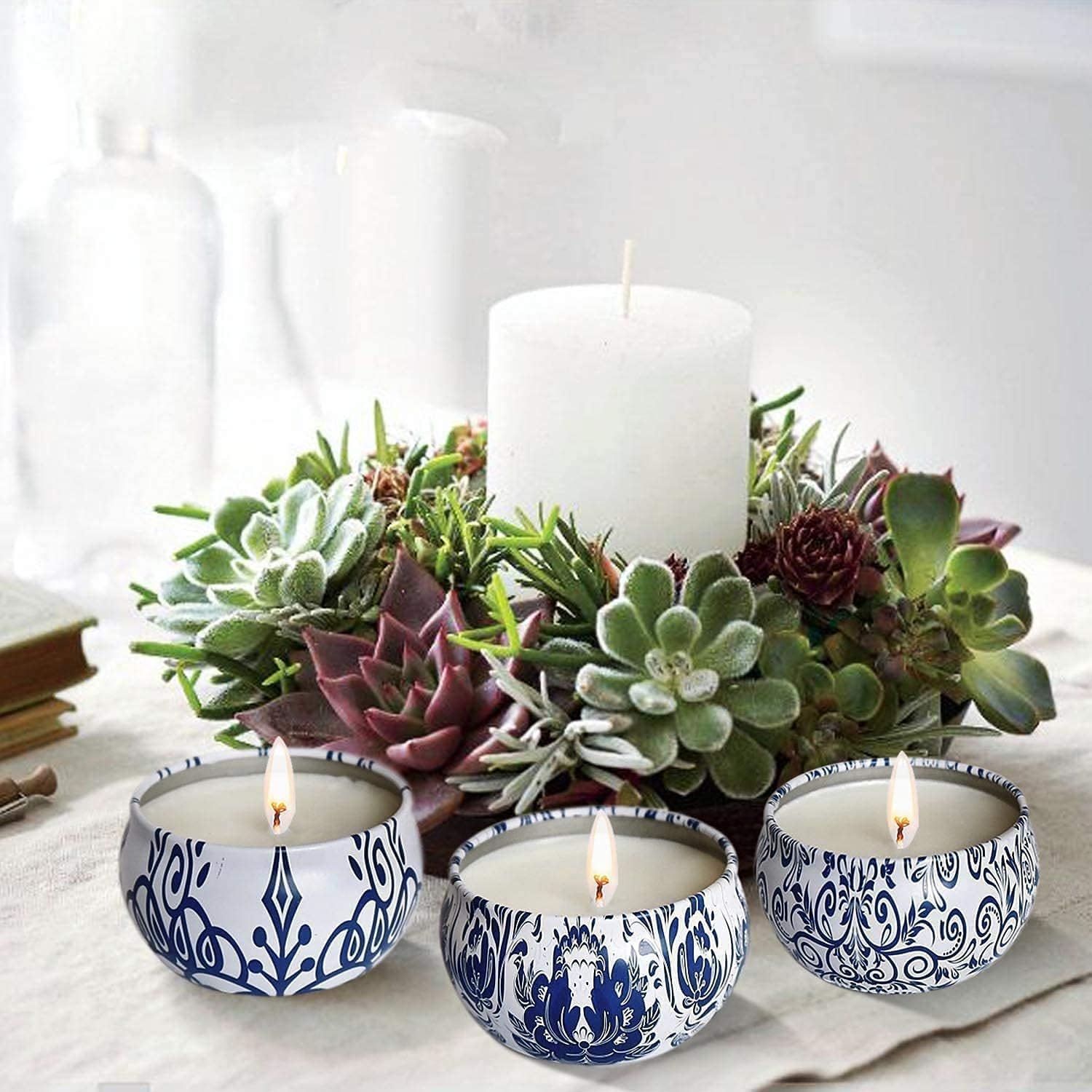 16 Pack Scented Candles in Travel Tins with Refreshing Scents