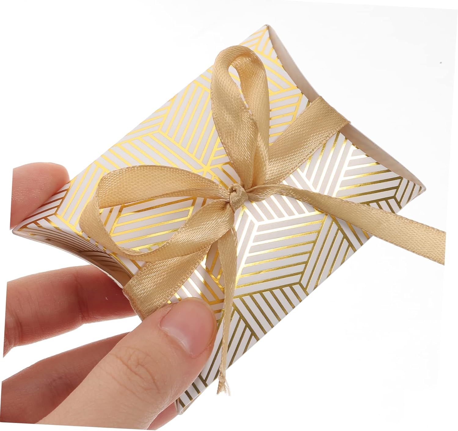 SEWOART 50pcs Foil Striped Candy Boxes for Weddings and Events