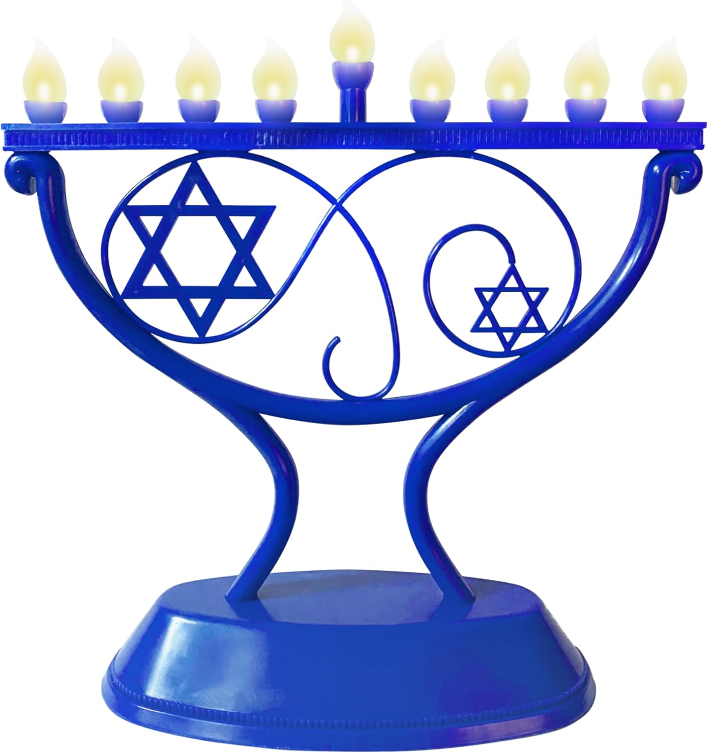Ner Mitzvah LED Blue Hanukkah Menorah