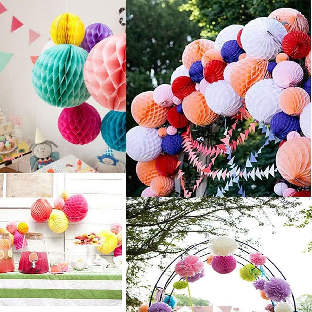 8pcs 10 inch White Honeycomb Balls for Decorations