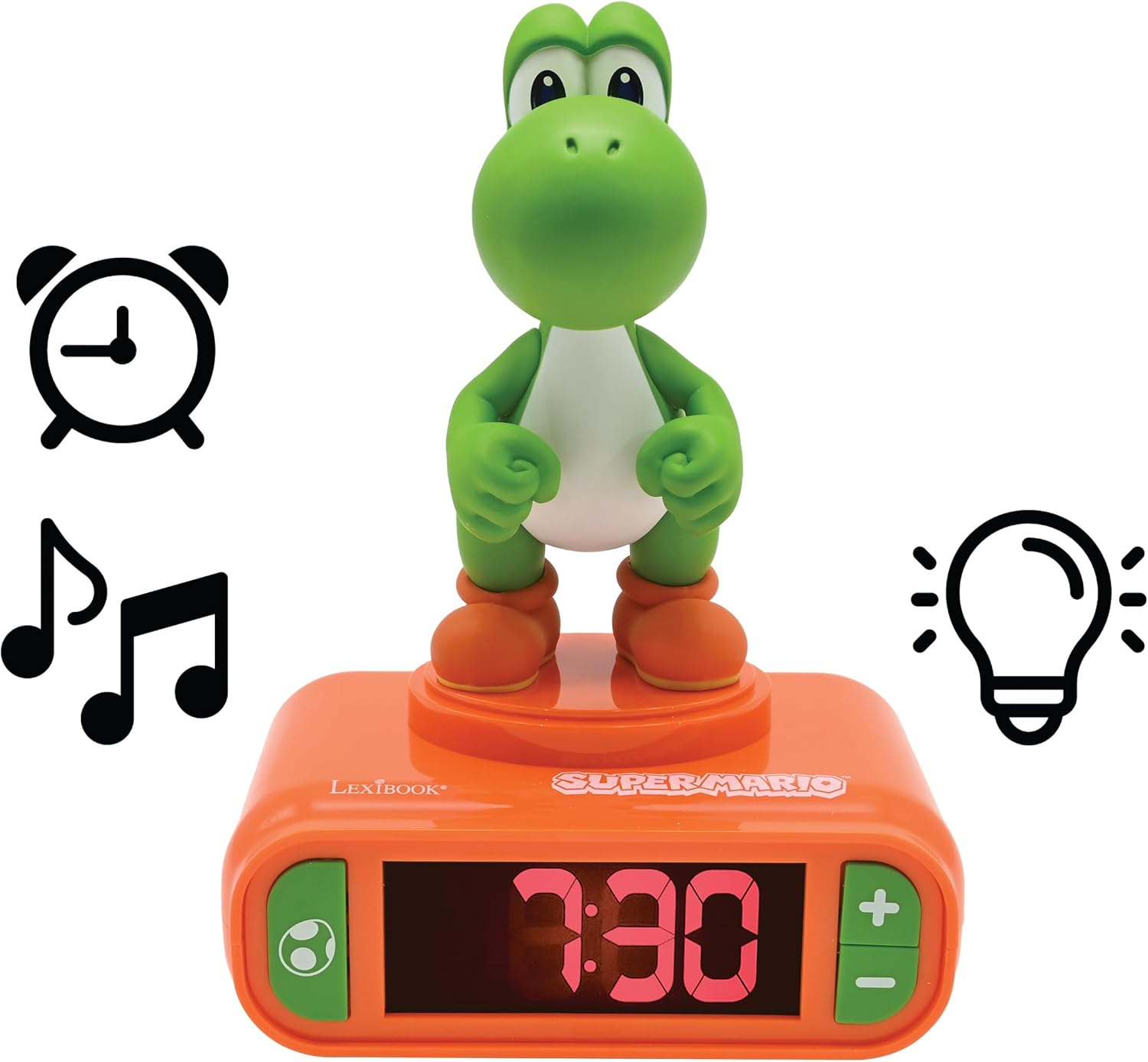 LEXiBOOK Super Mario Yoshi Nightlight Alarm Clock