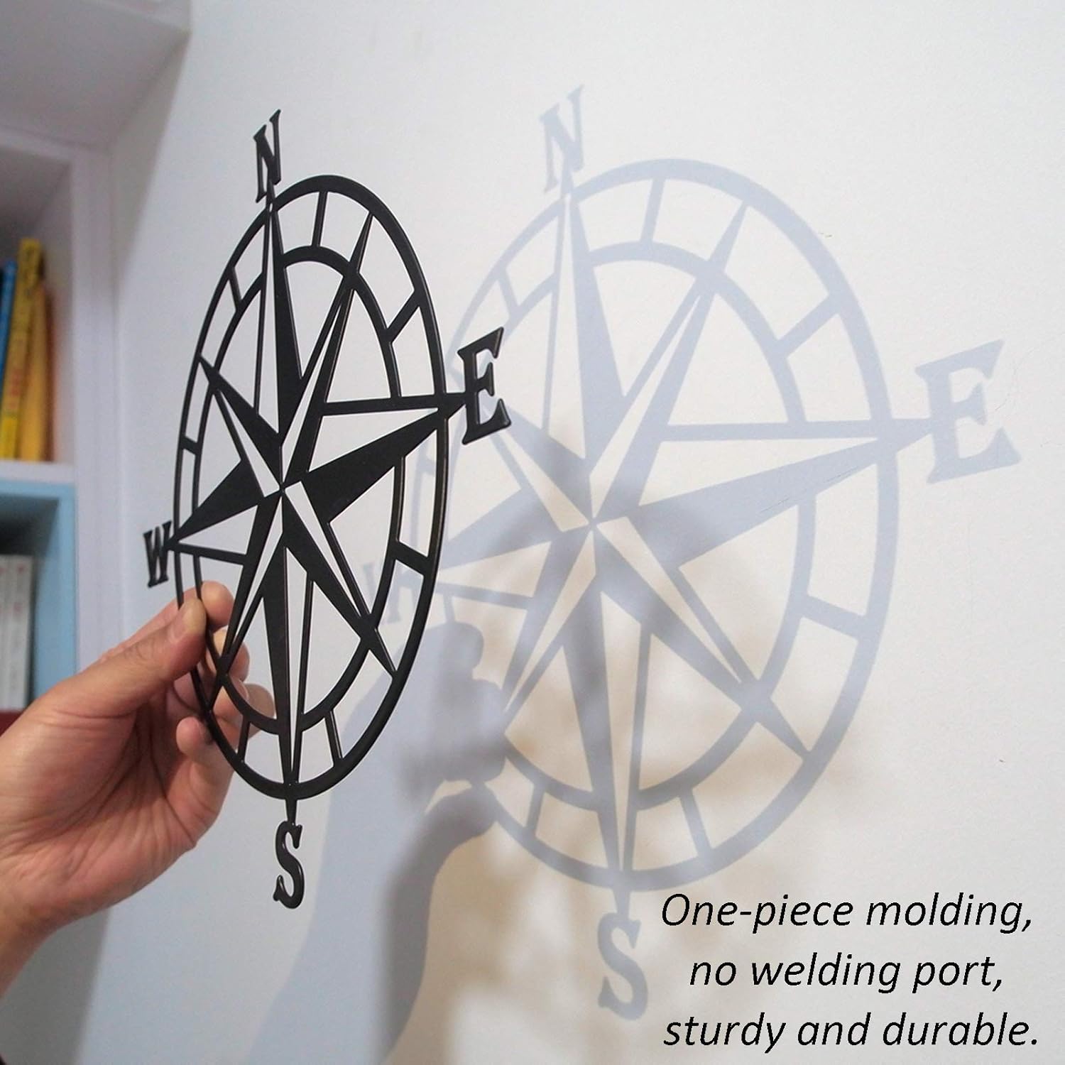 11 Inches Nautical Compass Wall Decor Black