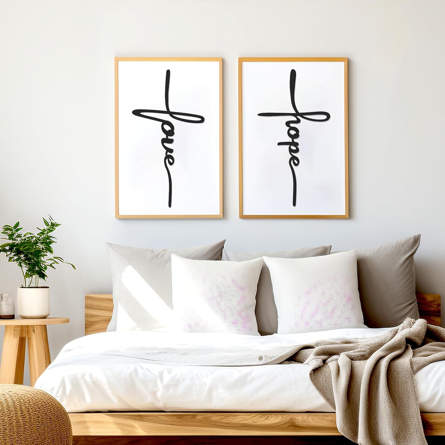Bnesi Metal Wall Art 4-Piece Set Love Faith Family Hope
