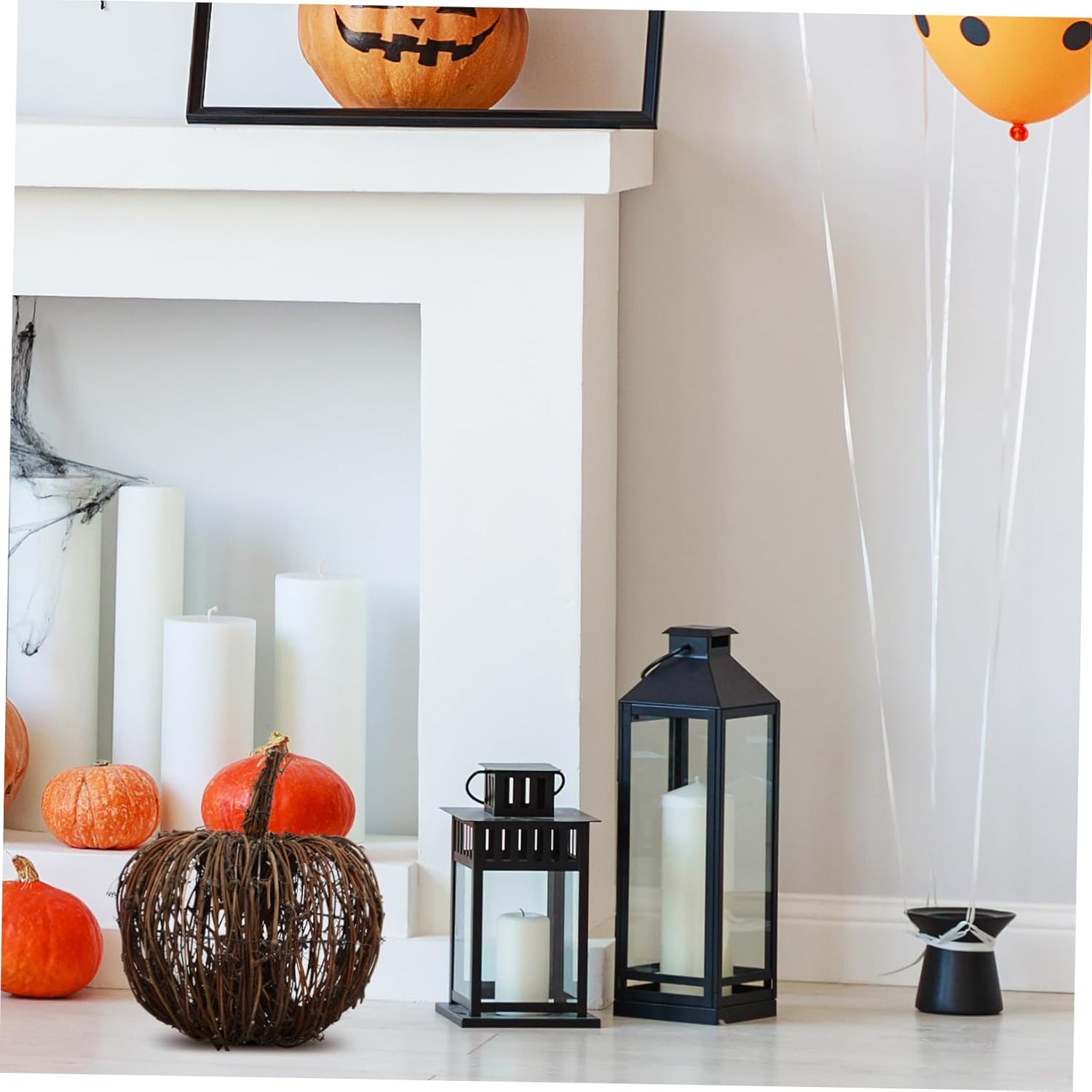 BESPORTBLE 1pc Rattan Woven Pumpkin Decor Centerpiece
