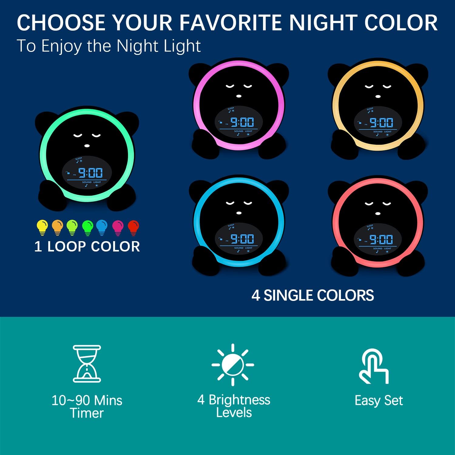 OK to Wake Clock for Kids with Night Light and Sound 1