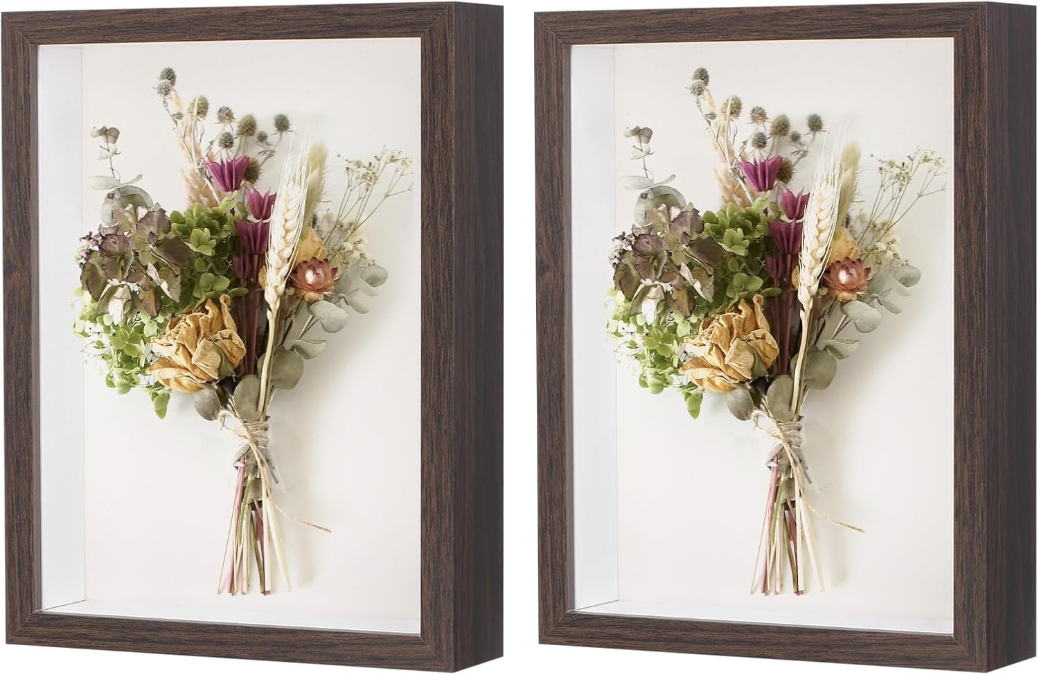 2 Pack 6x8 Inch Wooden Shadow Box Frame Display Case
