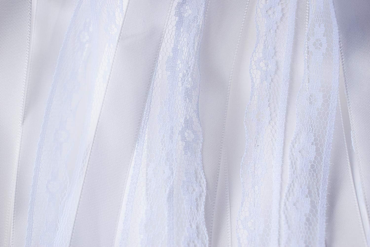 Kingsnow 50 Pack White Lace Streamer Wands with Silver Bells