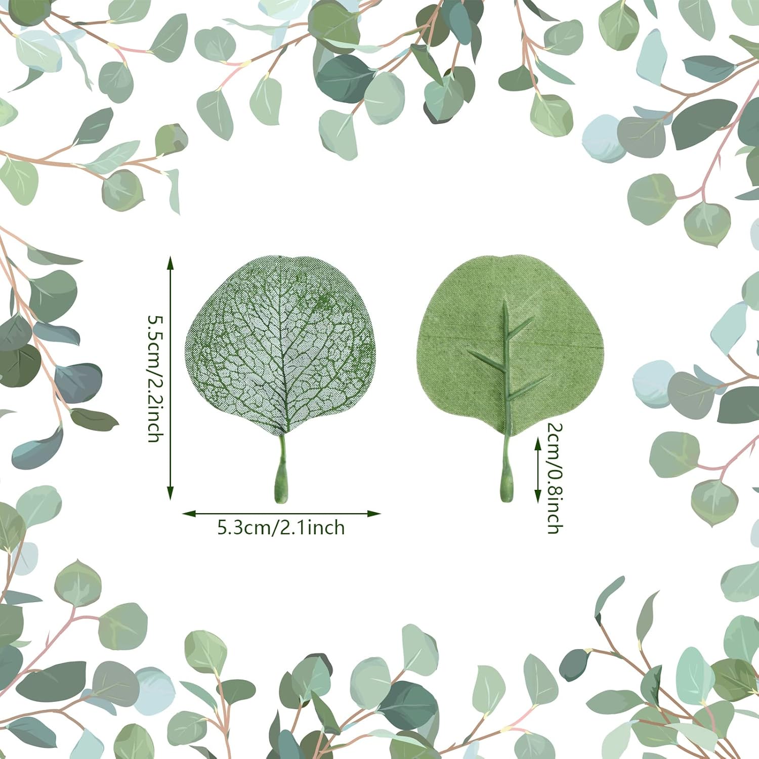 WILLBOND 400 Pcs Winter Frost Eucalyptus Leaves Decor Confetti