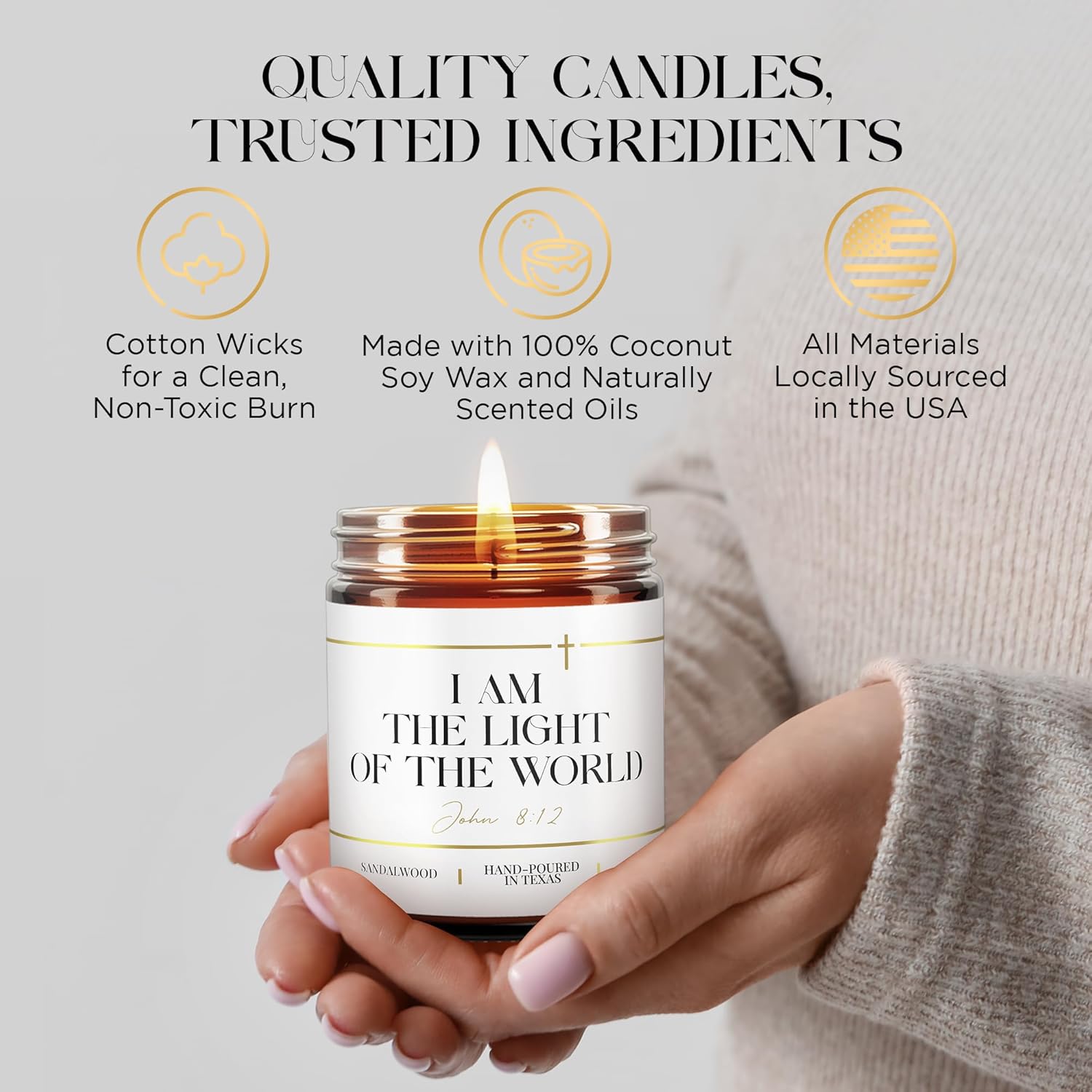 I Am The Light of The World John 812 Jar Candle