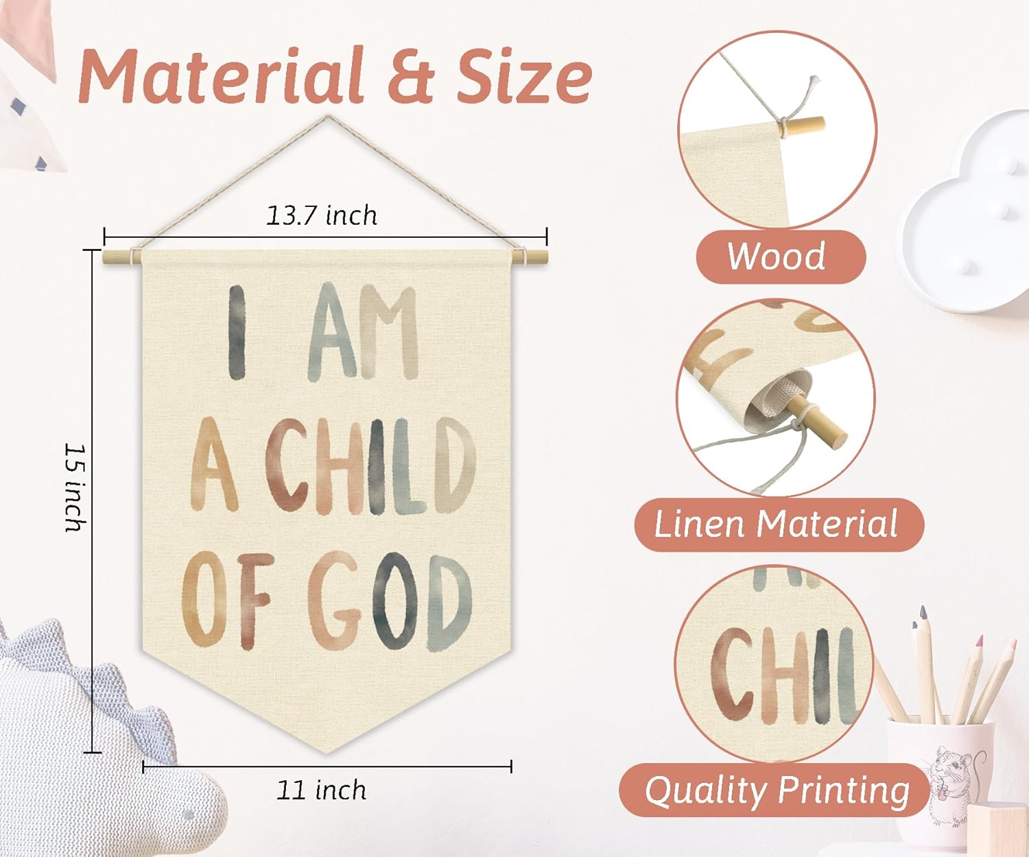 Boho Classroom Decor I Am A Child Of God Banner