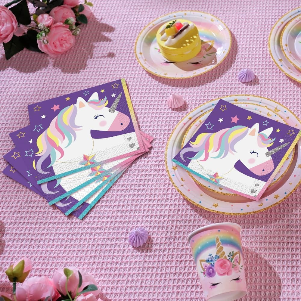 Stars Unicorn Disposable Napkins Pack of 16