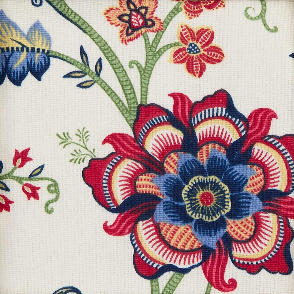 Red Blue Floral Valance Curtains 53x13 Inches