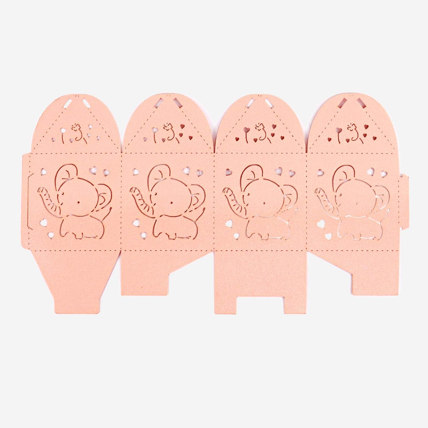 Kslong Pink Elephant Baby Shower Favor Boxes 50Pcs Set
