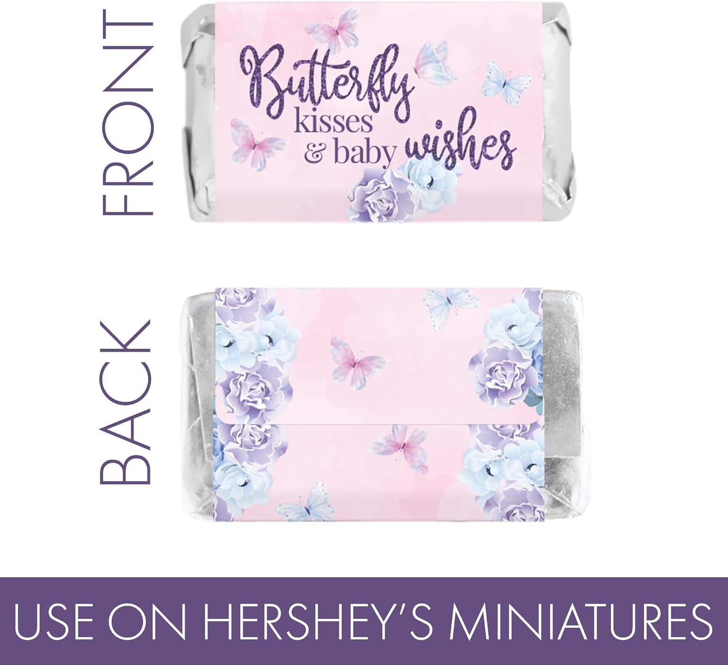 Butterfly Girl Baby Shower Stickers 42 Count