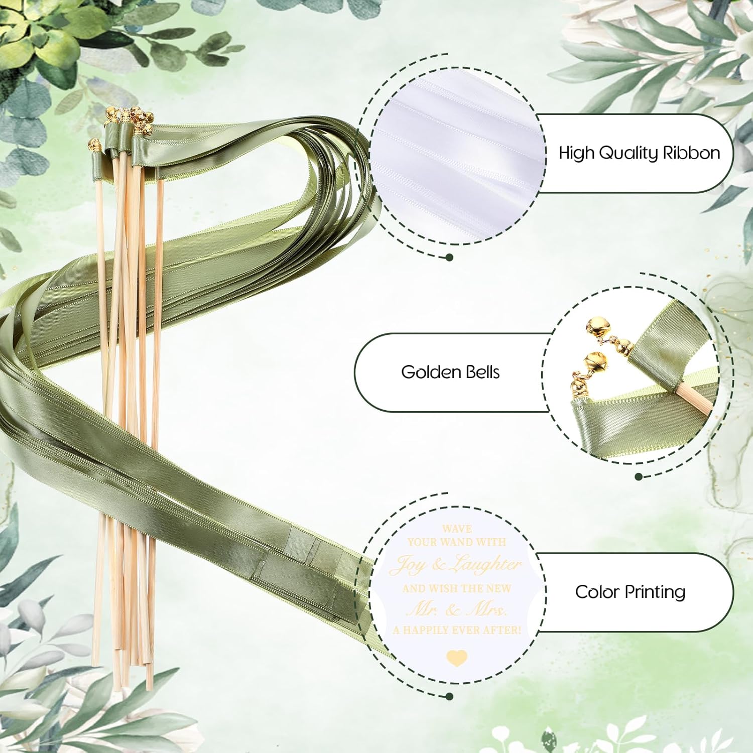 Baderke 103 Pcs Wedding Wands with Bells Set