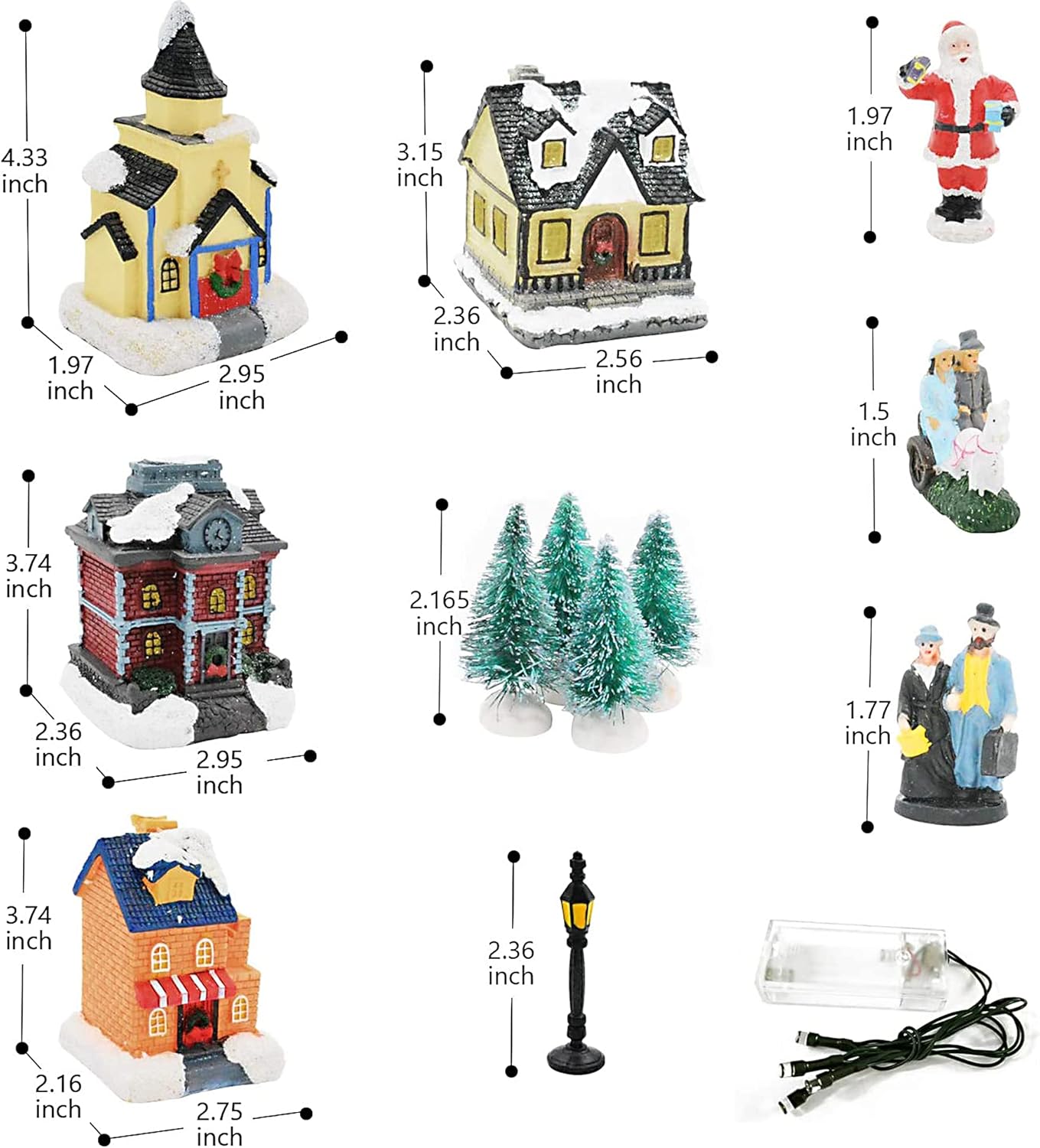 Zornrc Christmas Village Set with LED Lights
