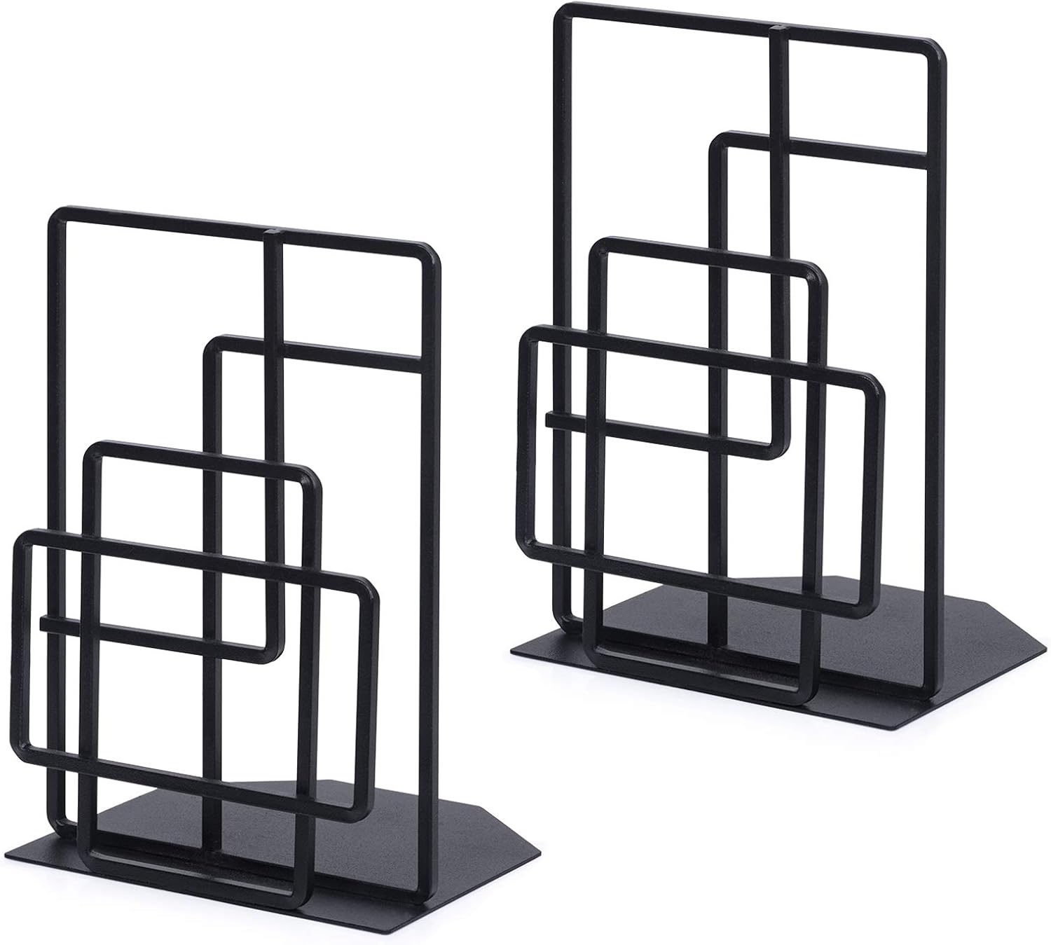 SRIWATANA Decorative Black Bookends with Window Lattice Design