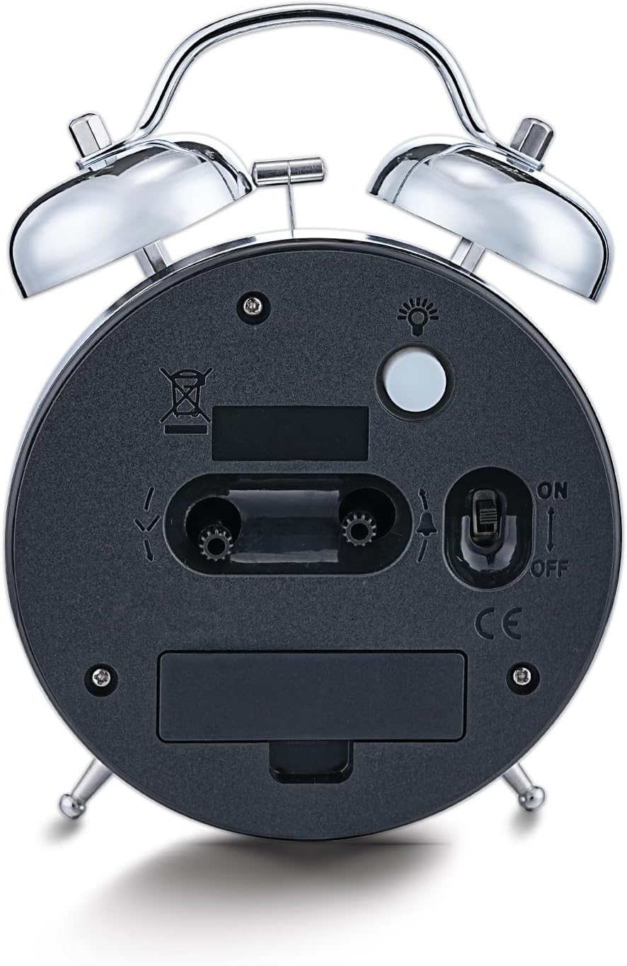 OhM-ega Classic Metal Twin Bell Alarm Clock