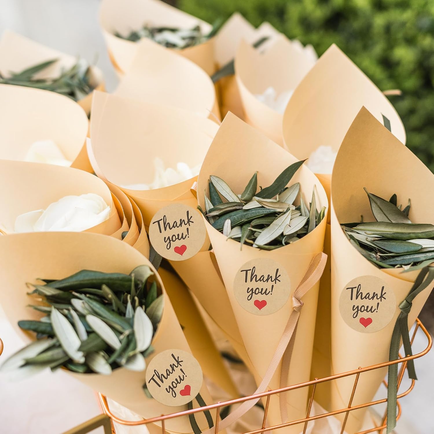 PATIKIL Dried Flower Confetti Cones Red 30Pcs