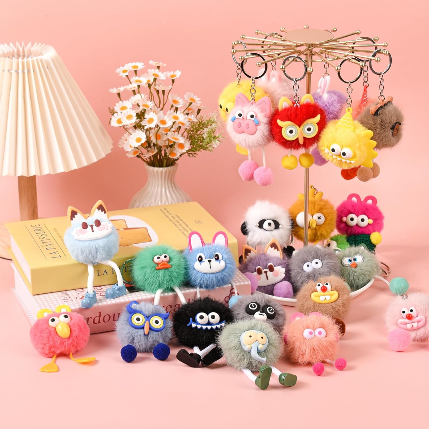 LiYiQ 30 Pcs Cute Plush Keychains for Birthday Party Favors