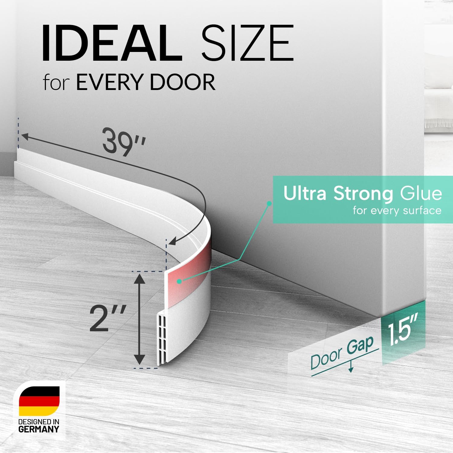 Vellure Door Draft Stopper - Energy Efficient Weather Stripping Seal