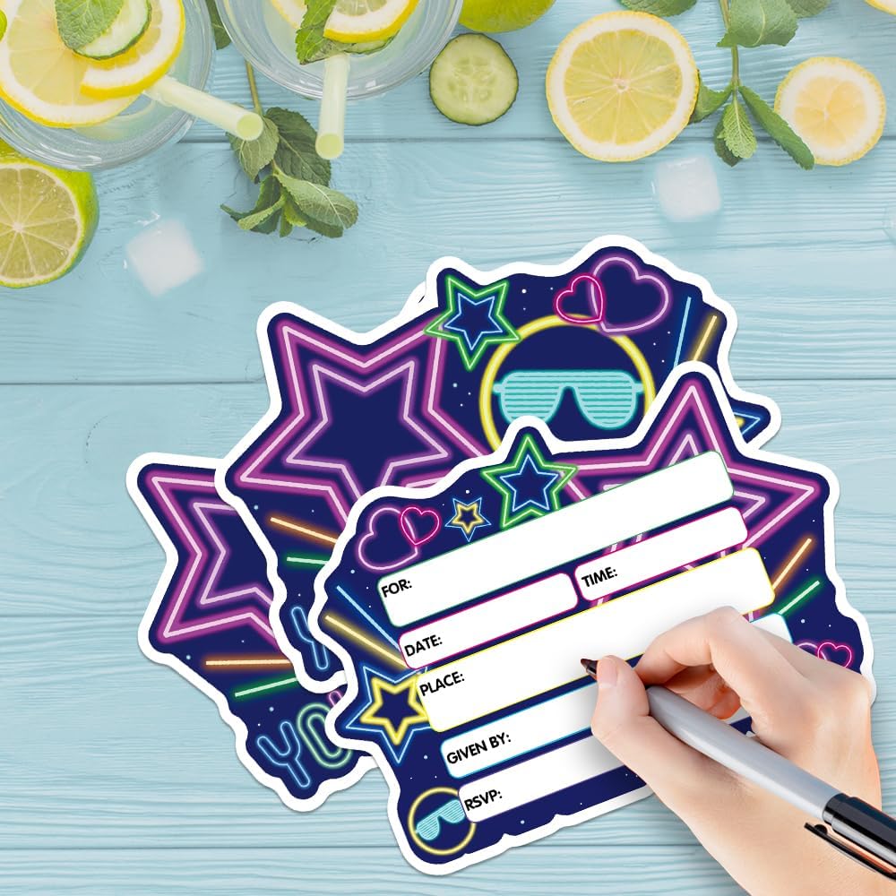 ERHACHAIJIA 15 Crazy Glow Stick Party Invitations