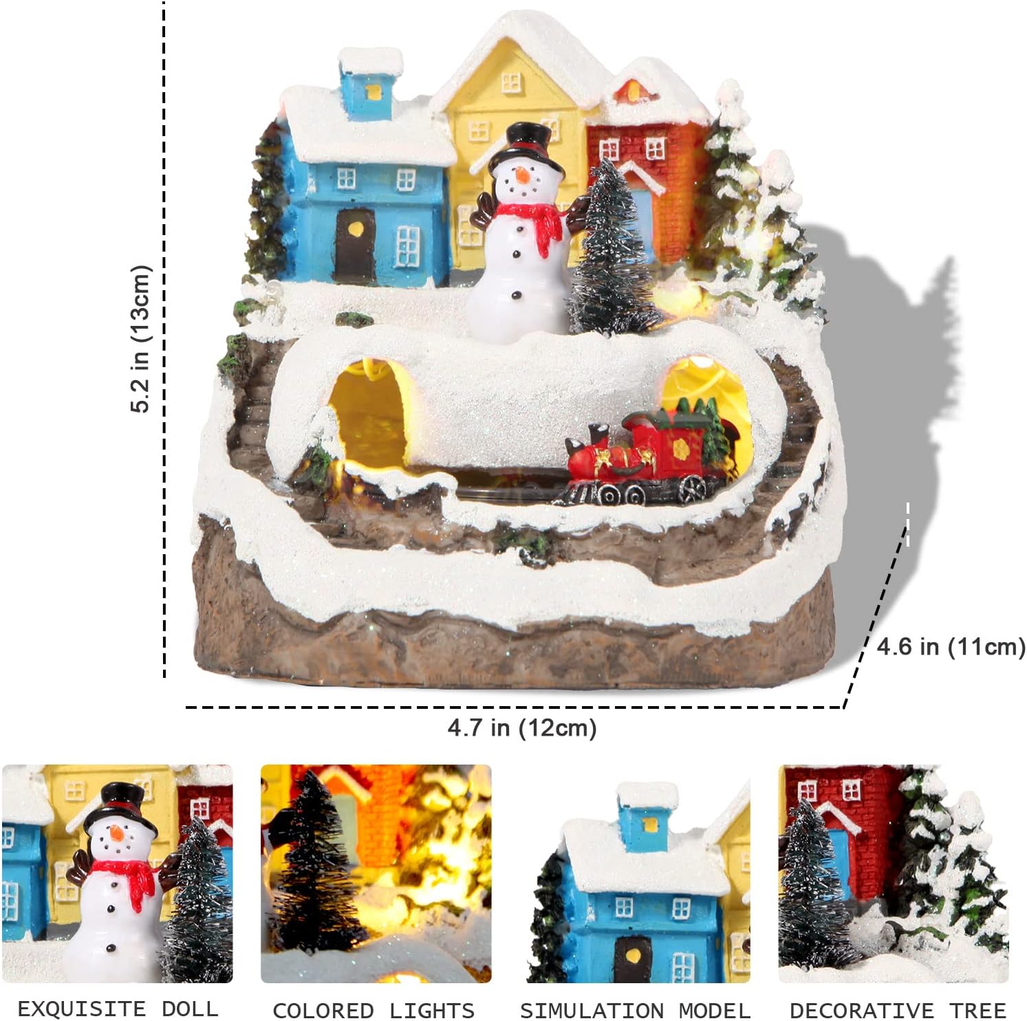 TOYESUNA Christmas Village Musical Snow Globe with LED Light