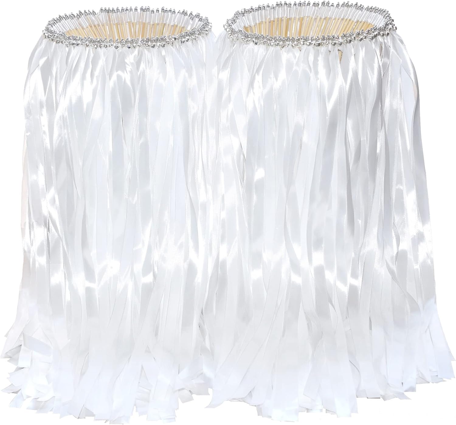 Kingsnow 100 Pack Wedding Wands with Silver Bells