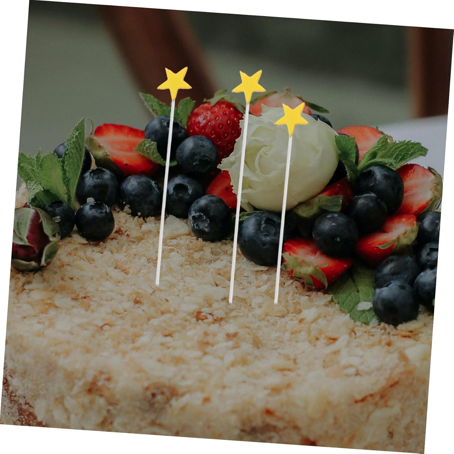 YARNOW 100Pcs Gold Star Cupcake Toppers for Birthday Celebrations