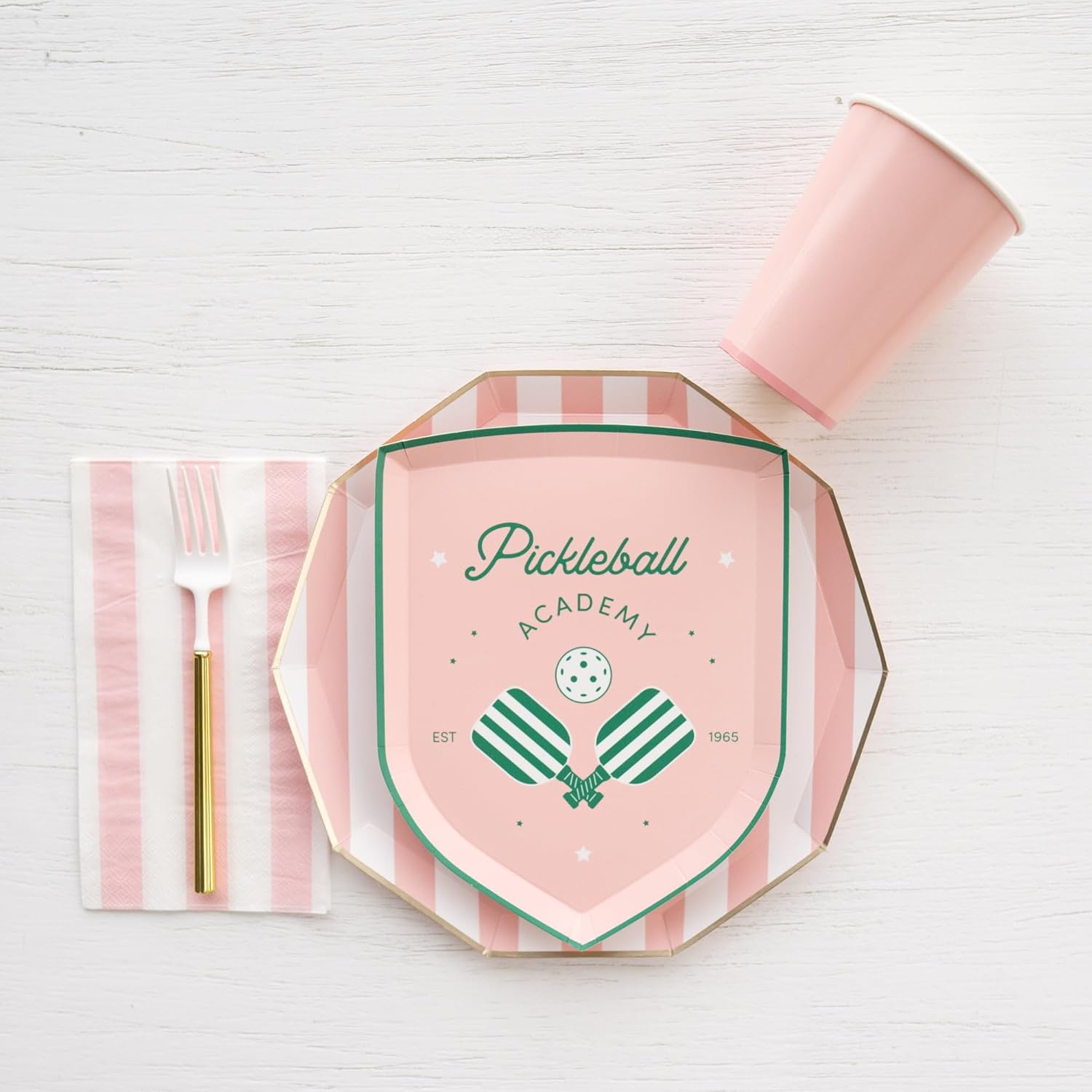Bonjour Fete Pickleball Themed Plates