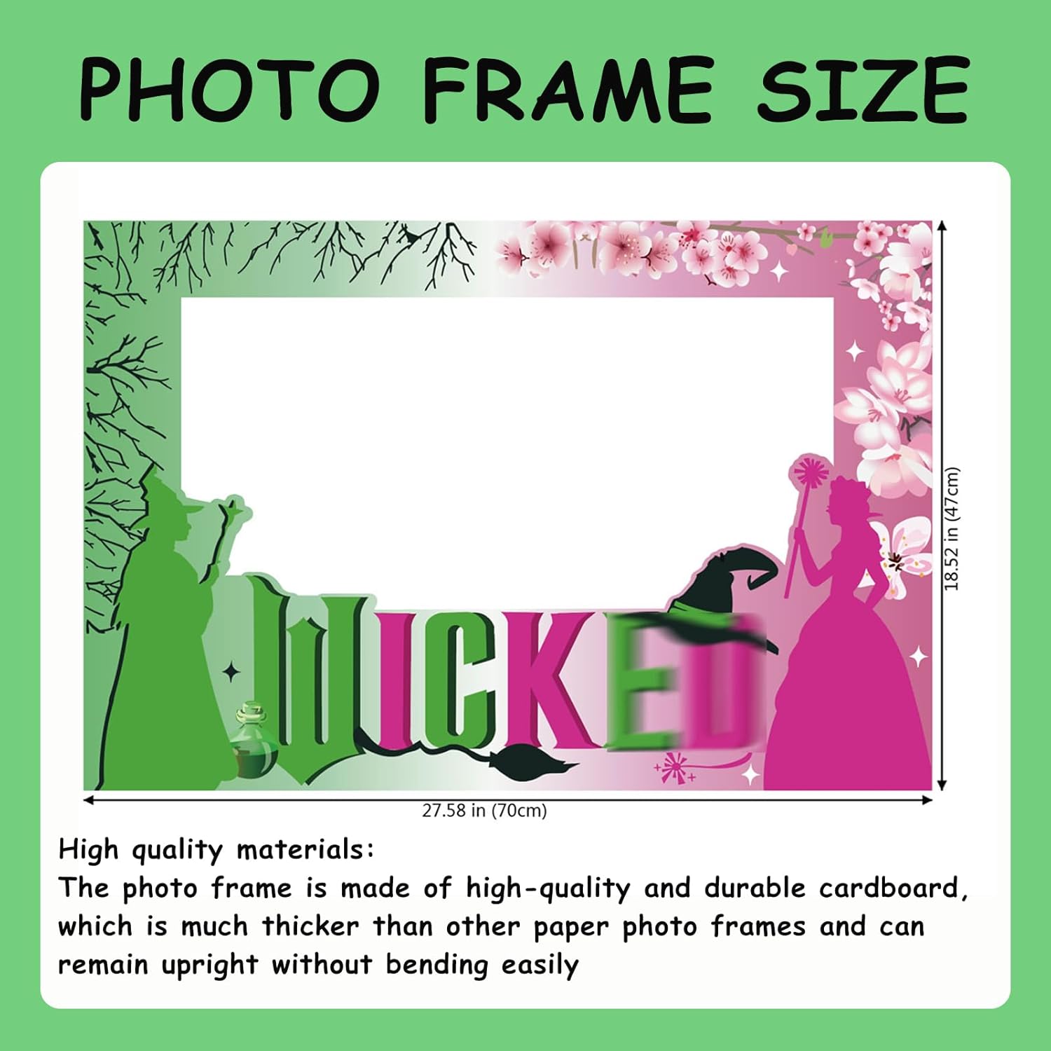 26 PCS Pink Green Wicked Party Photo Booth Props