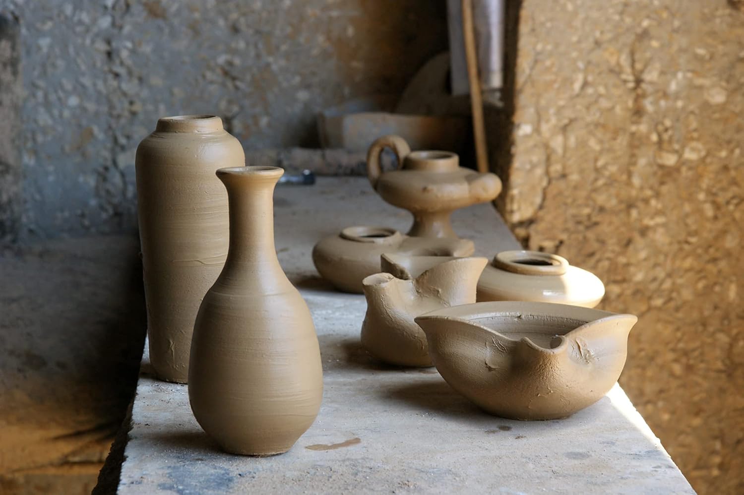 Herodian Biblical Oil Lamp with Handle - Handmade in Holy Land