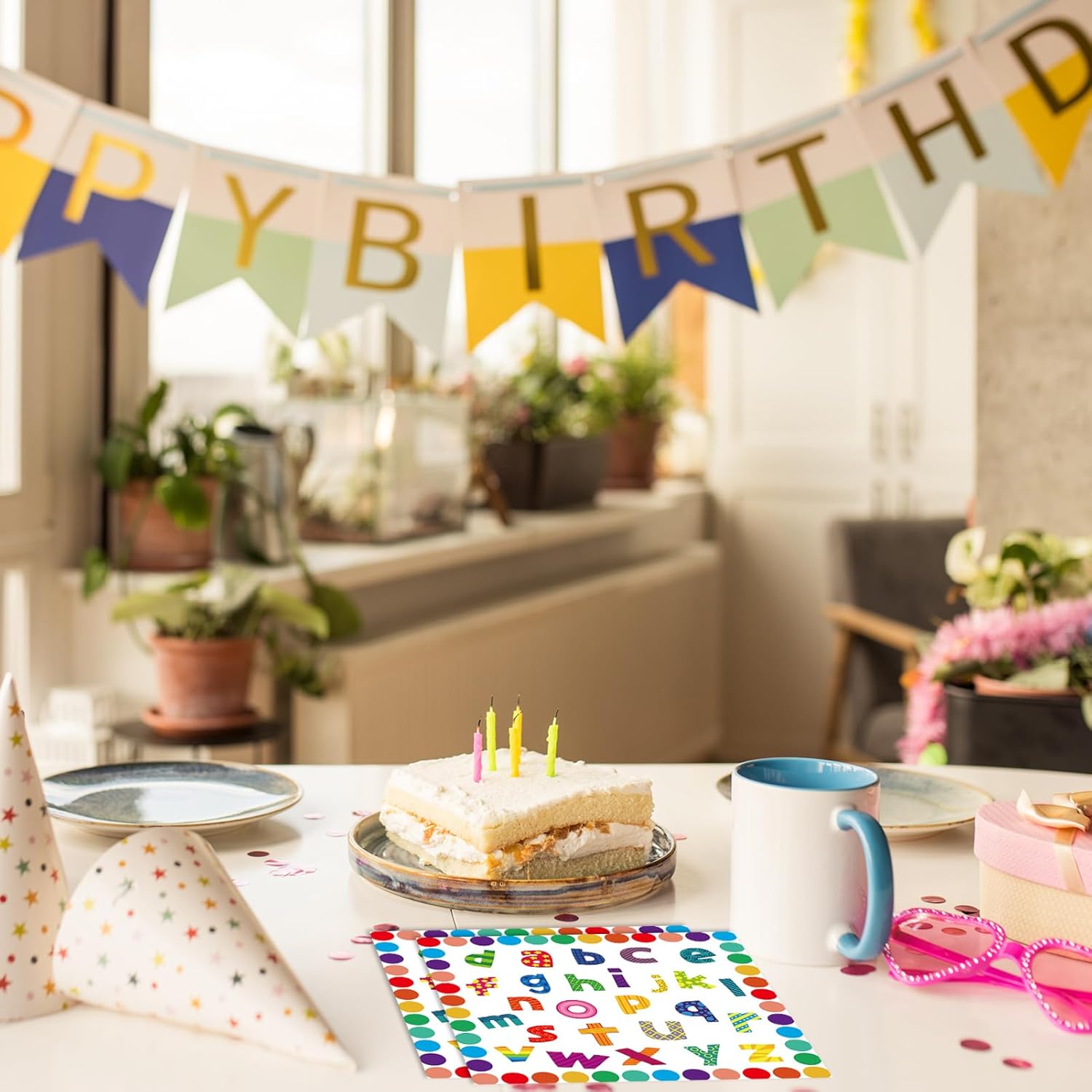40Pcs Bright Alphabet Napkins for Back to School