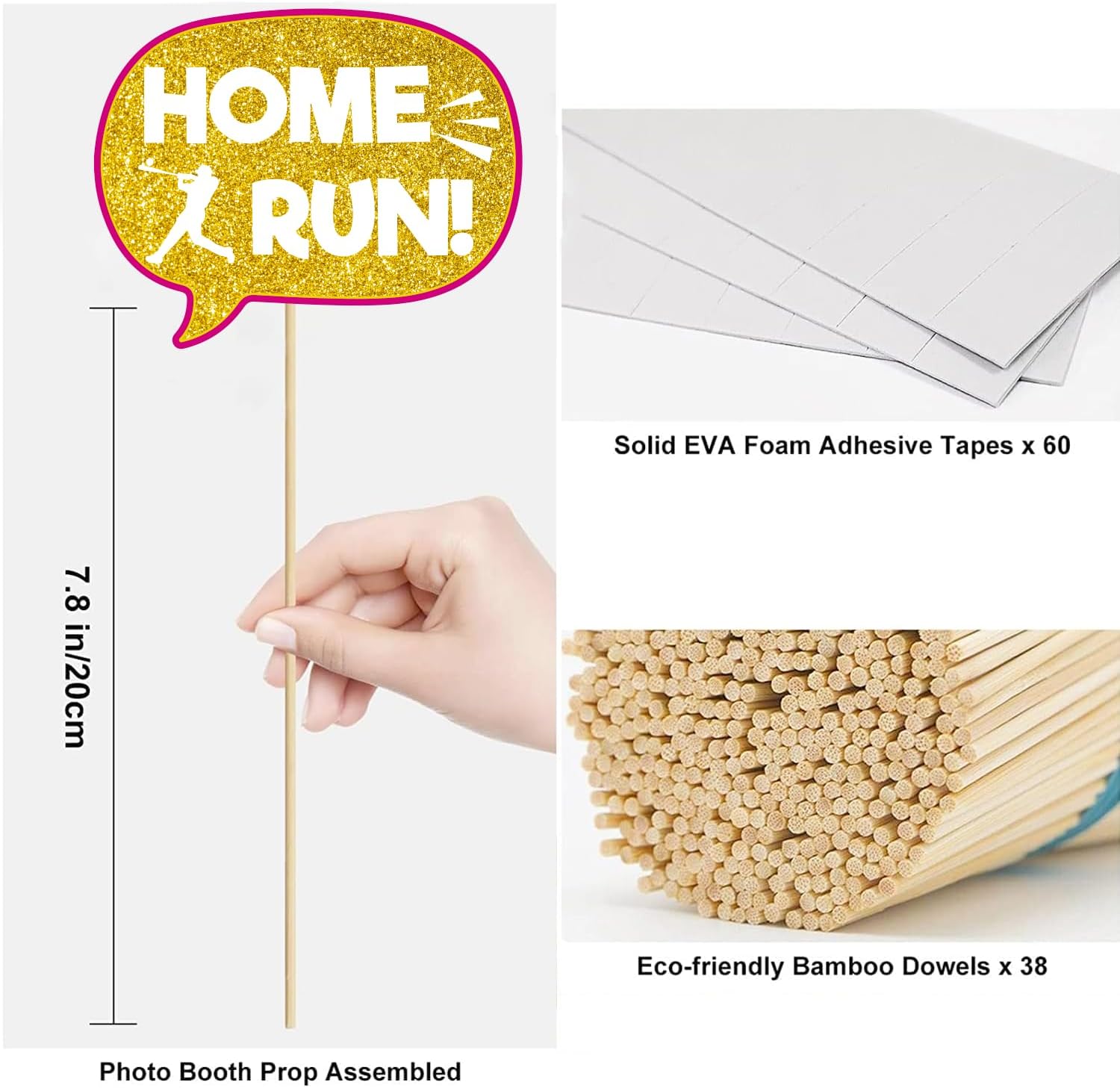 Softball Themed Photo Booth Props Set for Birthday Parties