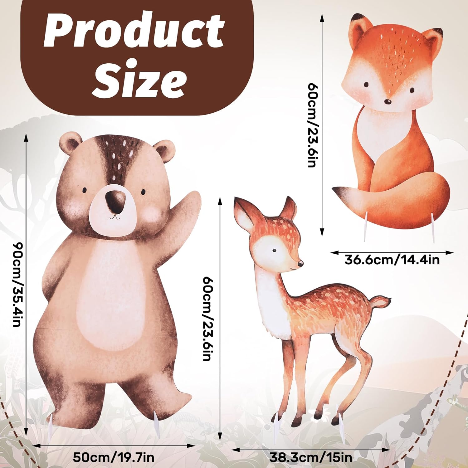 Leinuosen 3 Pcs Woodland Party Stand Decorations Set