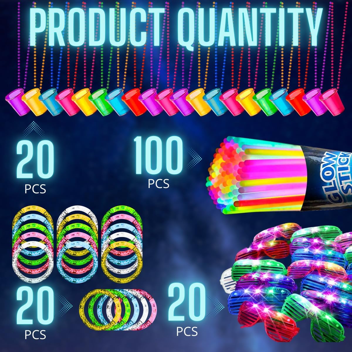 BOGAZNET Light Up Party Favors Set 160pcs