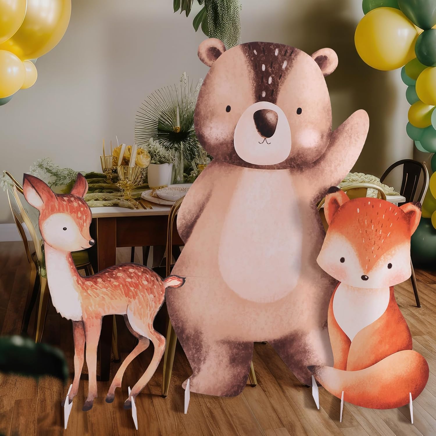 Leinuosen 3 Pcs Woodland Party Stand Decorations Set