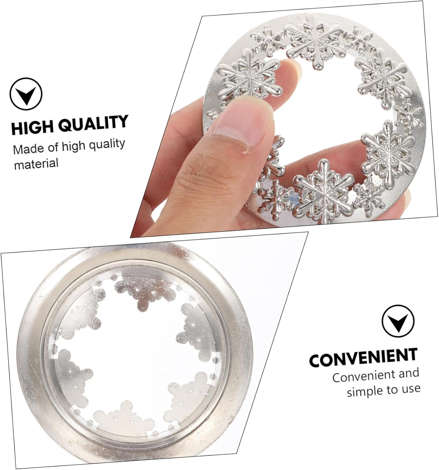 Sewroro Christmas Candle Jar Lid Snowflake Design Candle Holder Cover