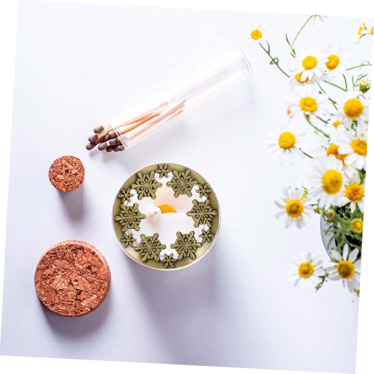 ARTIBETTER Christmas Candle Jar Cover Zinc Alloy Decorative Lid