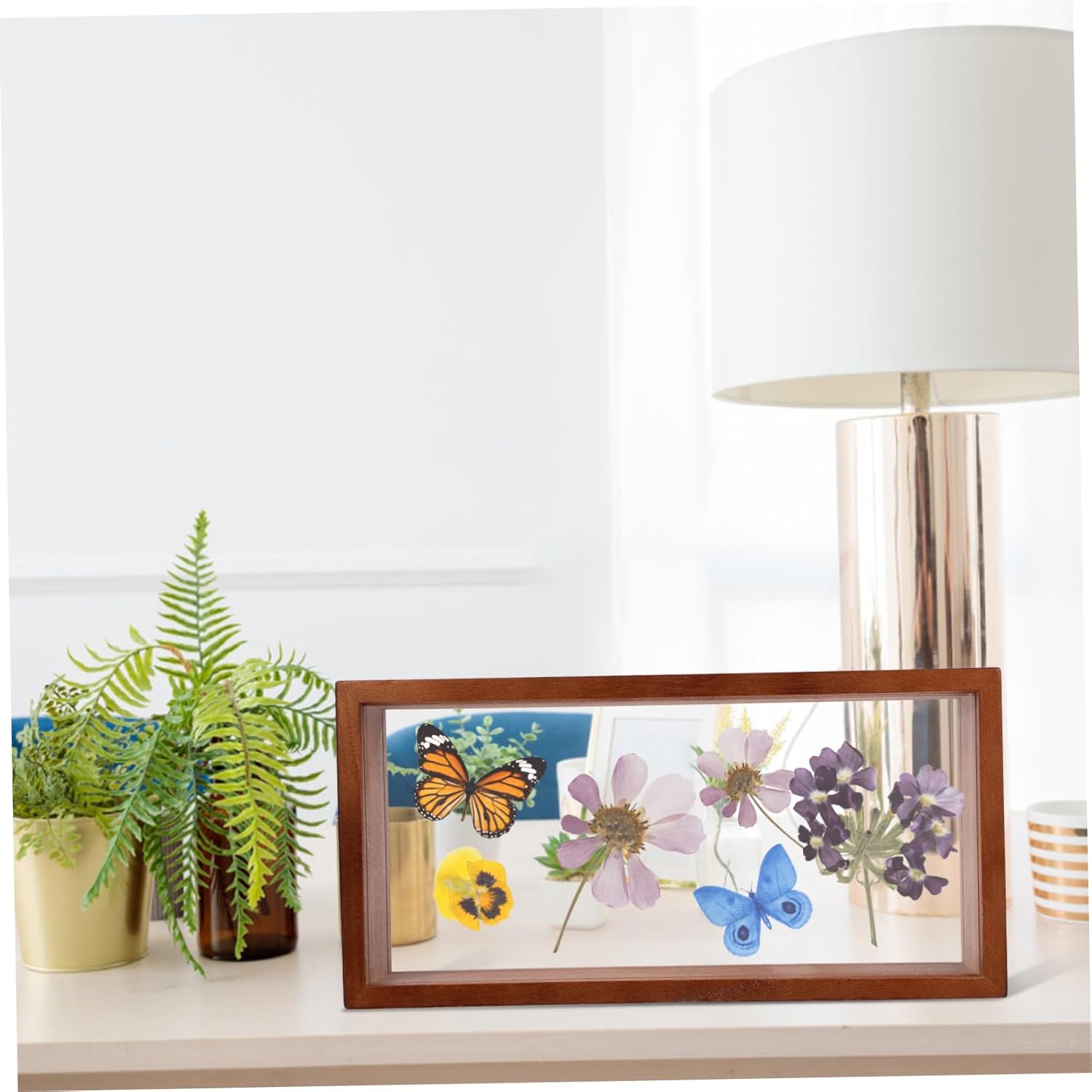 Healifty Deep Shadow Box Rectangle 12x18in Photo Frame Wood Flower Display Stand