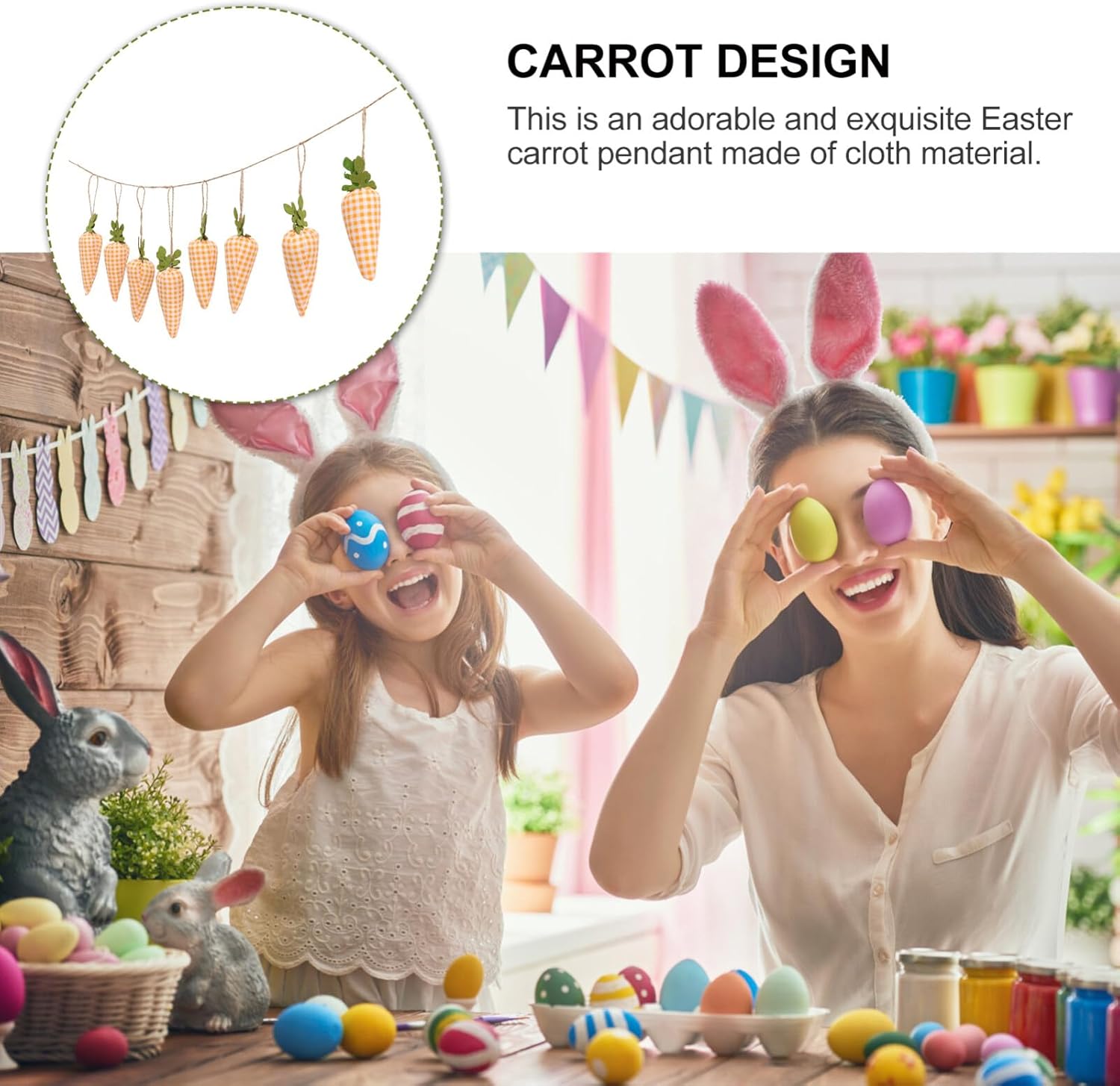 STOBAZA Easter Carrot Banner Garland 160cm