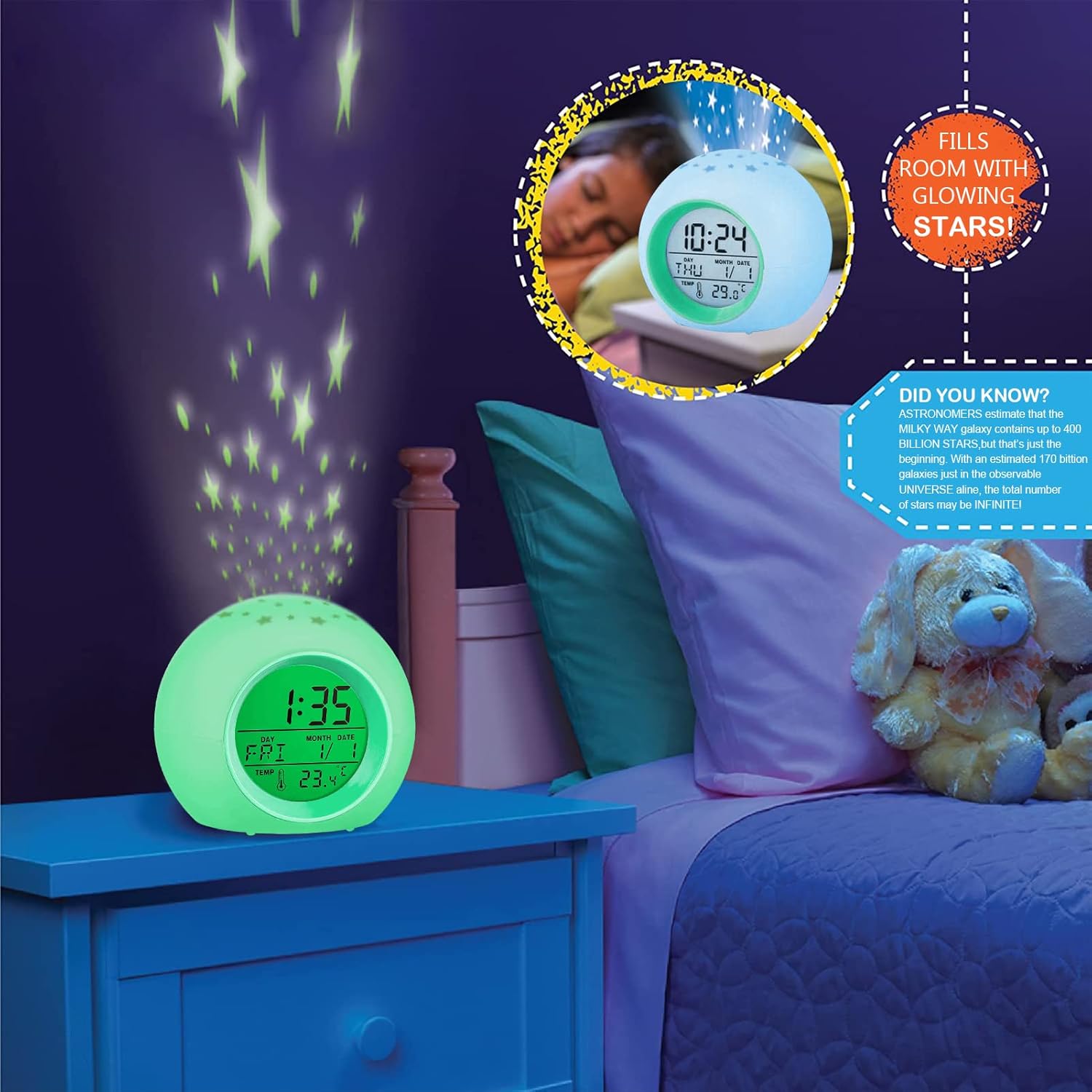 Tarklanda Color Changing Alarm Clock for Kids