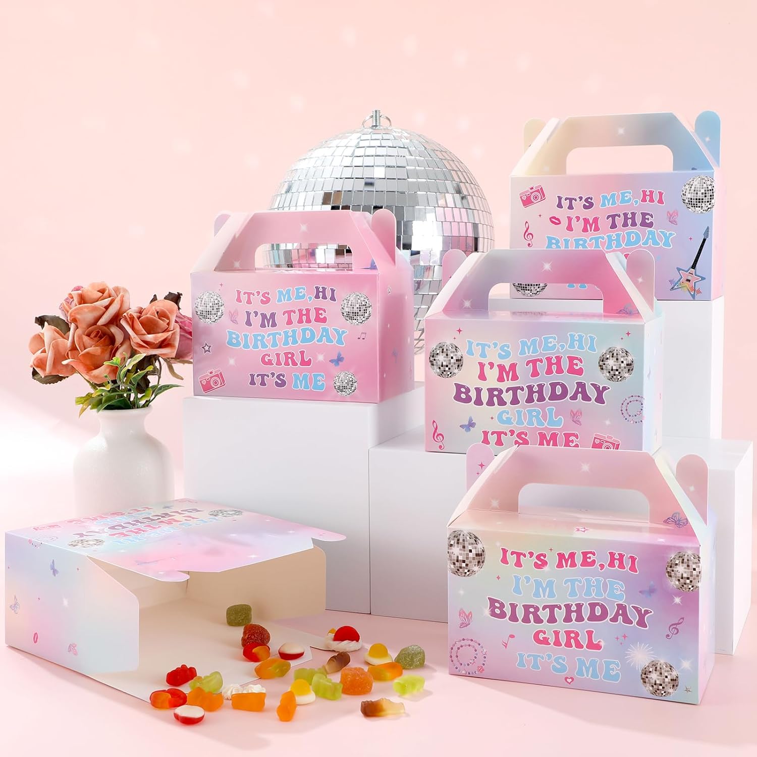 12 Pcs Im The Birthday Party Favor Boxes with Handle