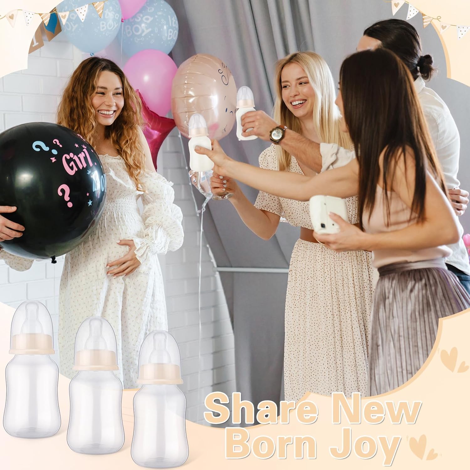 48 Pcs Baby Shower Favors Mini Bottle Gift Set